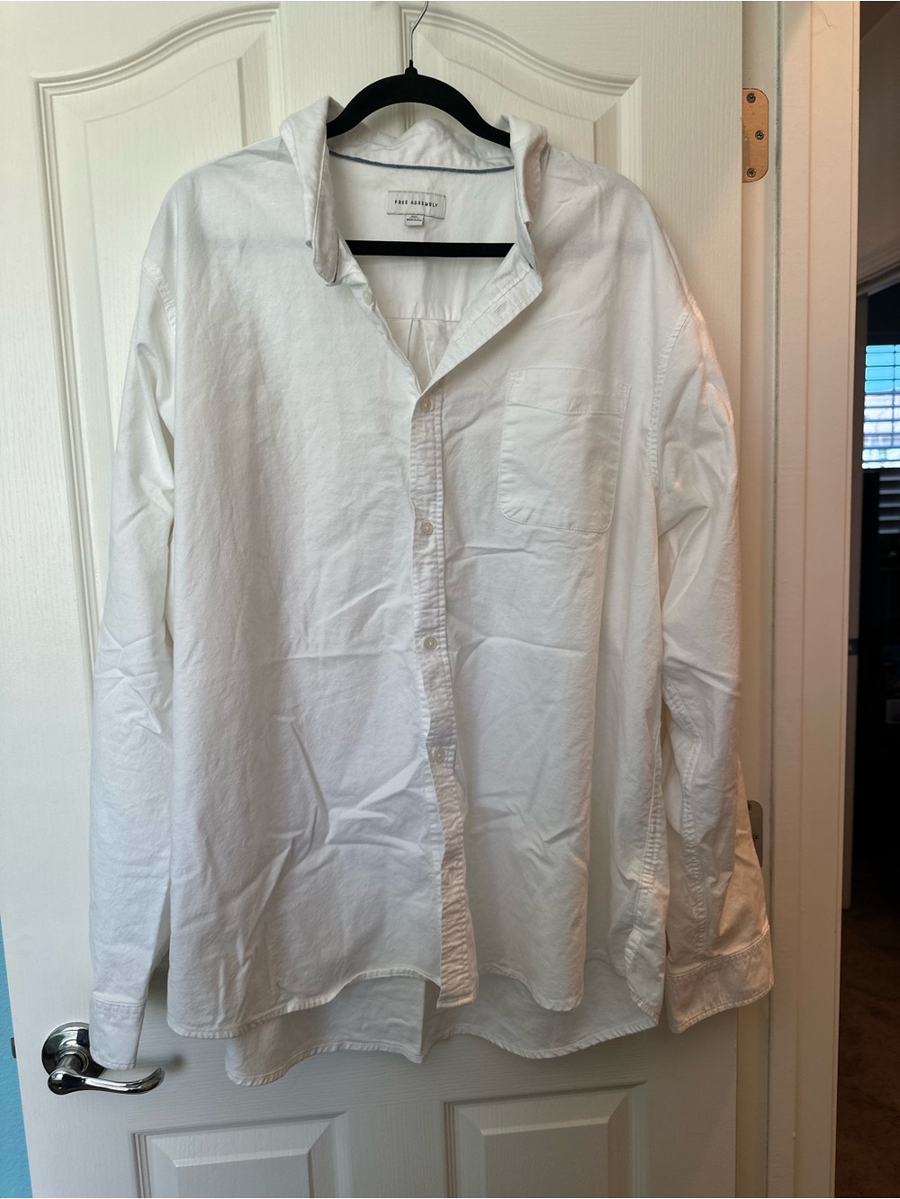 Free Assembly White Long Sleeve Button Up Shirt Men’s 3XL Business Casual